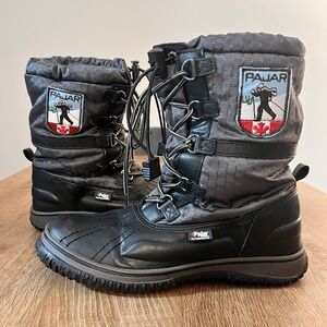 Like New PAJAR Canada Women's Black Grip Low Leather Boots US‎ 8-8.5
